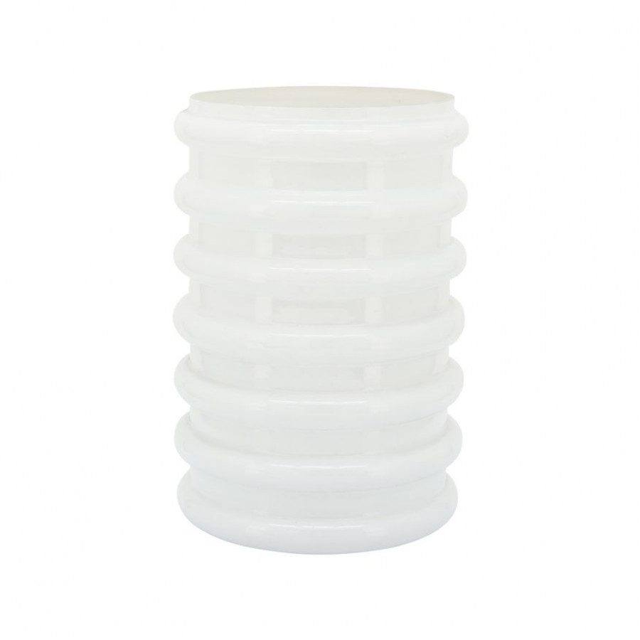 Sagebrook 9" Glass Scallop Vase - White