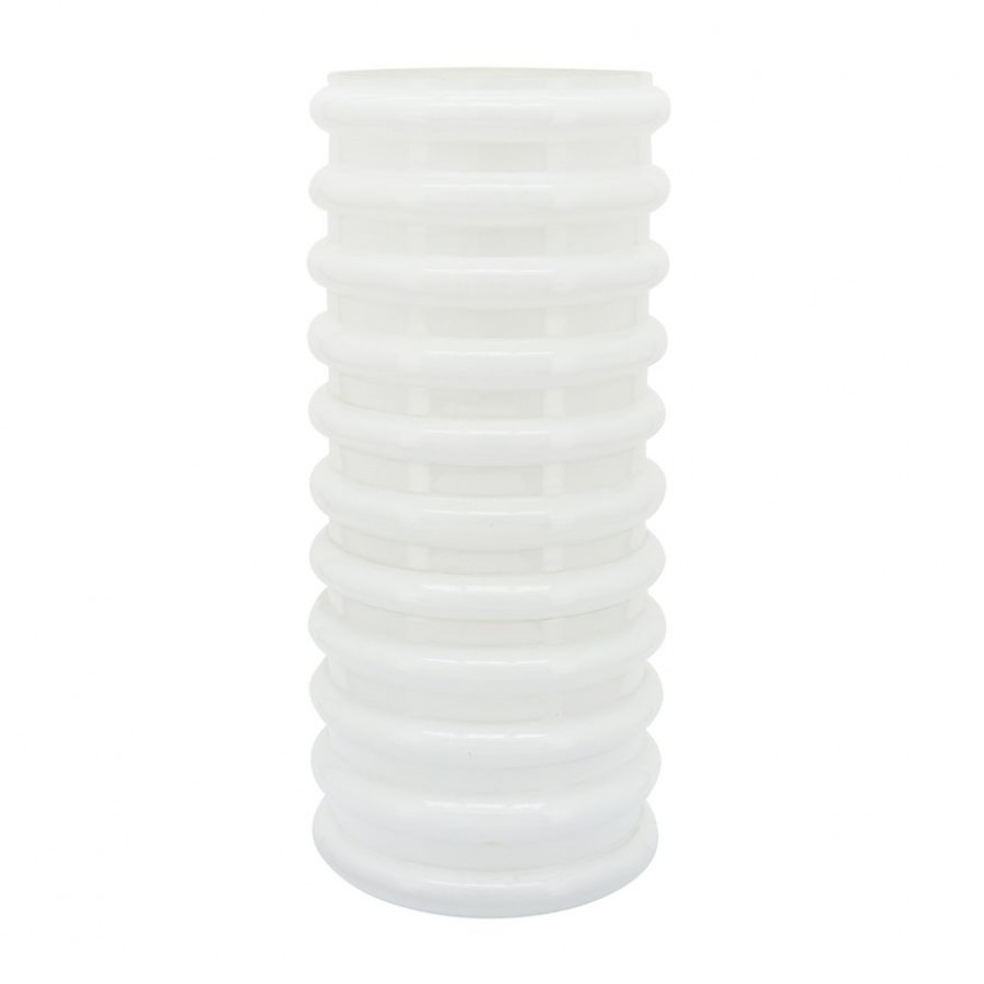 Sagebrook 14" Glass Scallop Vase - White