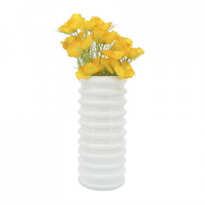 Sagebrook 14" Glass Scallop Vase - White