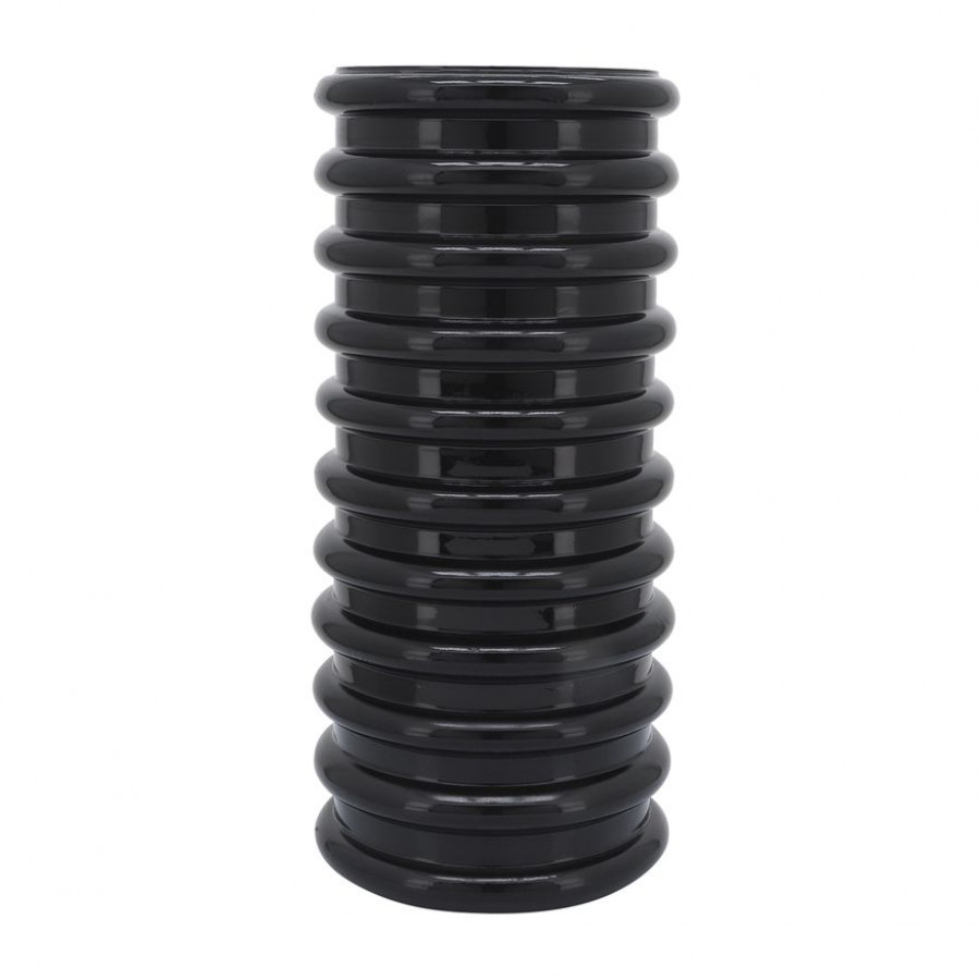 Sagebrook 14" Glass Scallop Vase - Black