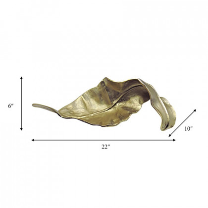 Sagebrook 22" Metal Curled Leaf - Gold