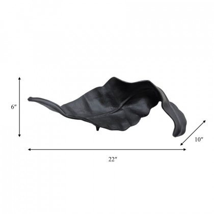 Sagebrook 22" Metal Curled Leaf - Black