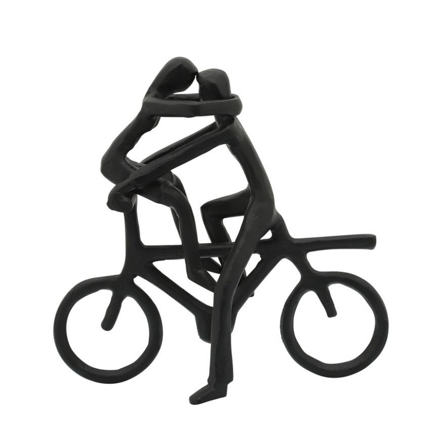 Sagebrook 10" Metal Couple On Bike - Black