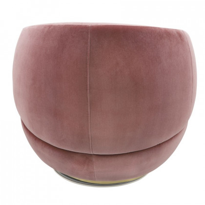 Sagebrook Velveteen Swivel Chair With Gold Base - Pink