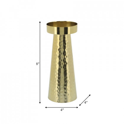 Sagebrook 8" Metal Hammered Candle Holder - Gold
