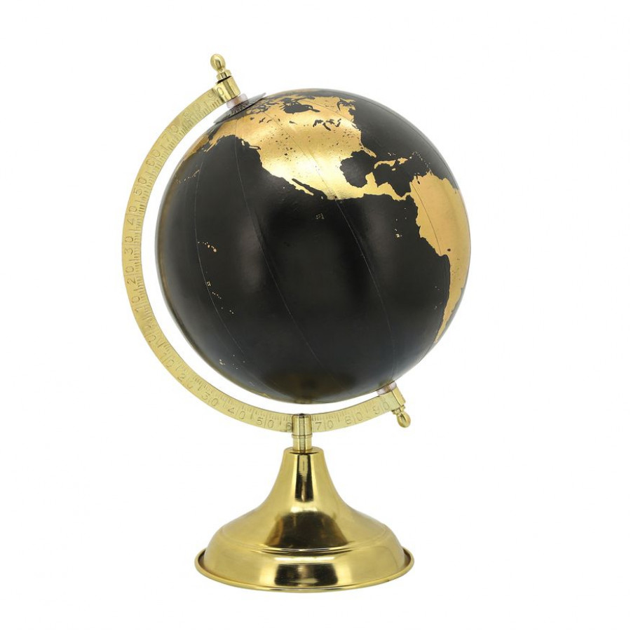 Sagebrook 13" Metal Globe - Gold/Black