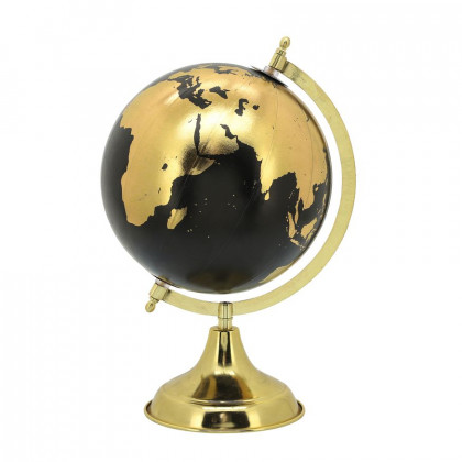 Sagebrook 13" Metal Globe - Gold/Black