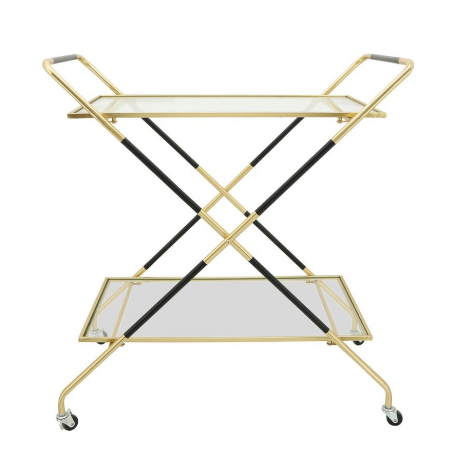 Sagebrook - Two Layered X-Ray Metal Bar Cart