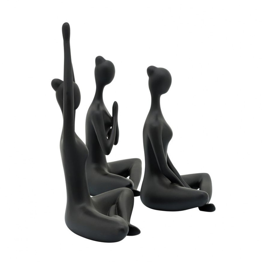 Sagebrook - 10" Resin Yoga Ladies (Set Of 3)
