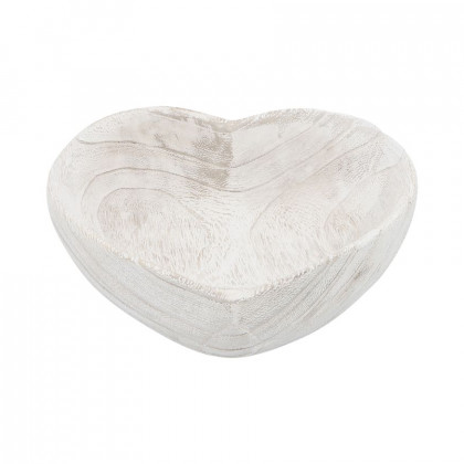 Sagebrook 9"/10" Wood Heart Bowls (Set Of 2) - White