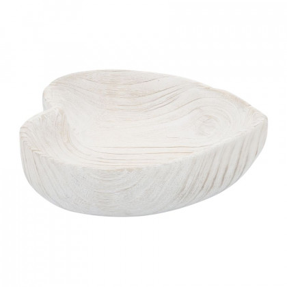 Sagebrook 9"/10" Wood Heart Bowls (Set Of 2) - White