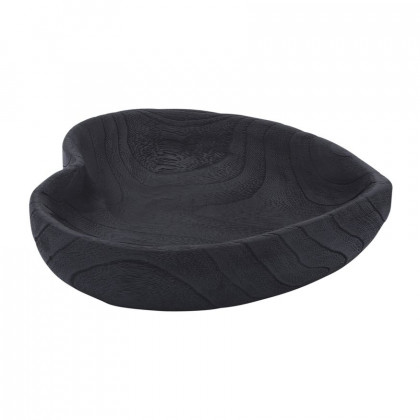 Sagebrook 9"/10" Wood Heart Bowls (Set Of 2) - Black