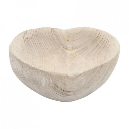 Sagebrook 9"/10" Wood Heart Bowls (Set Of 2) - Natural