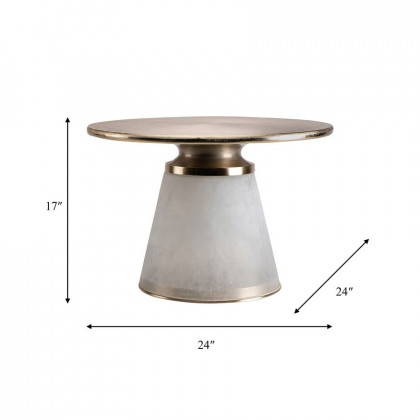 Sagebrook Metal Top Nebular Coffee Table - White/Gray