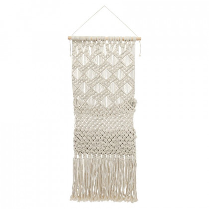 Sagebrook Cotton Macrame 2-Layered Wall Storage - Beige