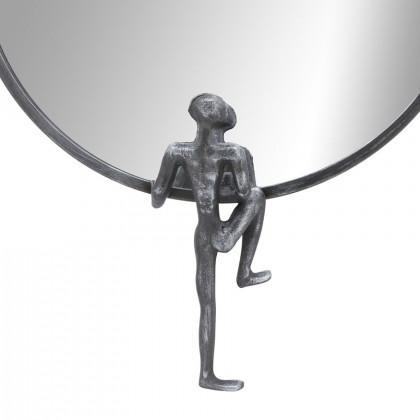Sagebrook Metal Mirror With Man Decor - Black
