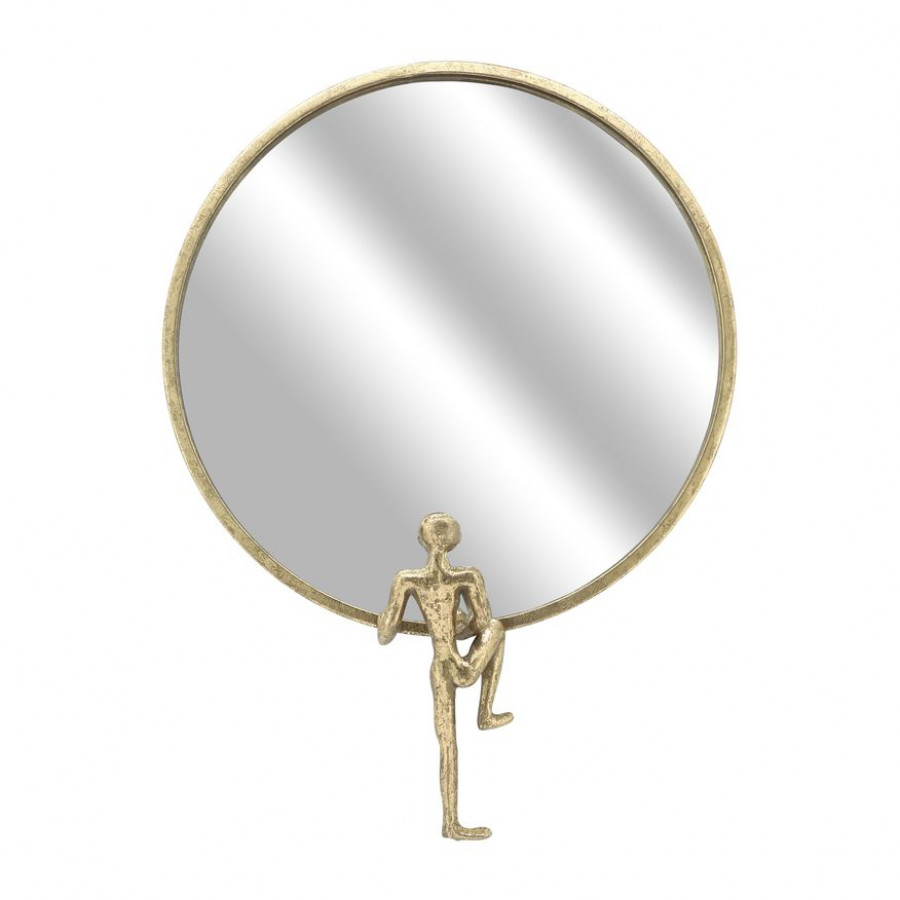 Sagebrook Metal Mirror With Man Decor - Gold