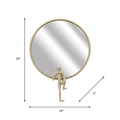 Sagebrook Metal Mirror With Man Decor - Gold