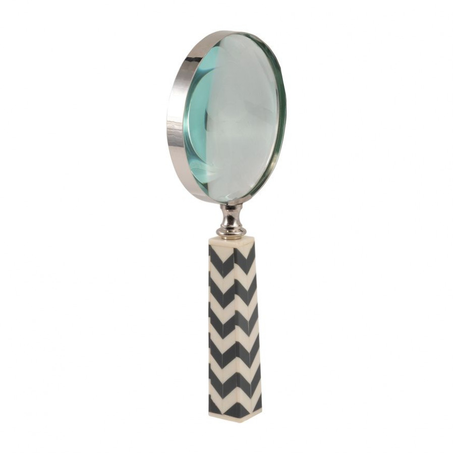 Sagebrook - 4" Resin Chevron Magnifying Glass