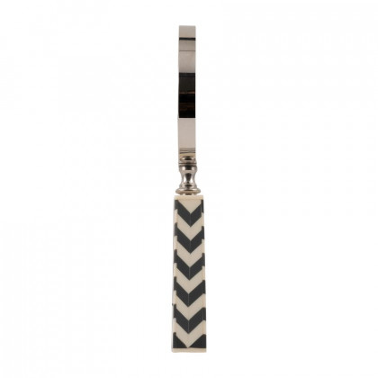 Sagebrook 4" Resin Chevron Magnifying Glass - Black/White
