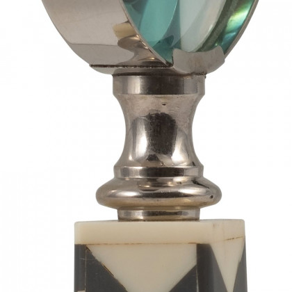 Sagebrook 4" Resin Chevron Magnifying Glass - Black/White