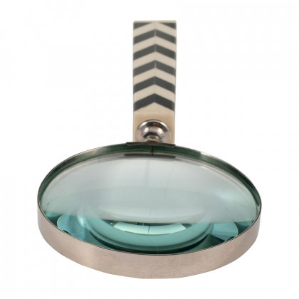 Sagebrook 4" Resin Chevron Magnifying Glass - Black/White
