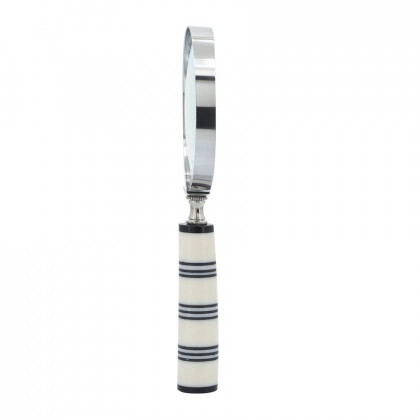 Sagebrook - 4" Resin Striped Magnifying Glass in Black/White