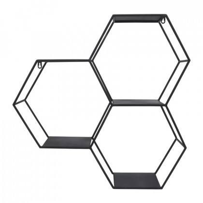 Sagebrook - Metal Hexagon Wall Shelf in Black