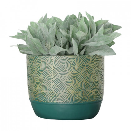 Sagebrook - 10"/13" Resin Swirl Planters (Set Of 2) in Green/Gold