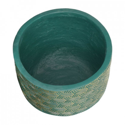Sagebrook - 10"/13" Resin Swirl Planters (Set Of 2) in Green/Gold