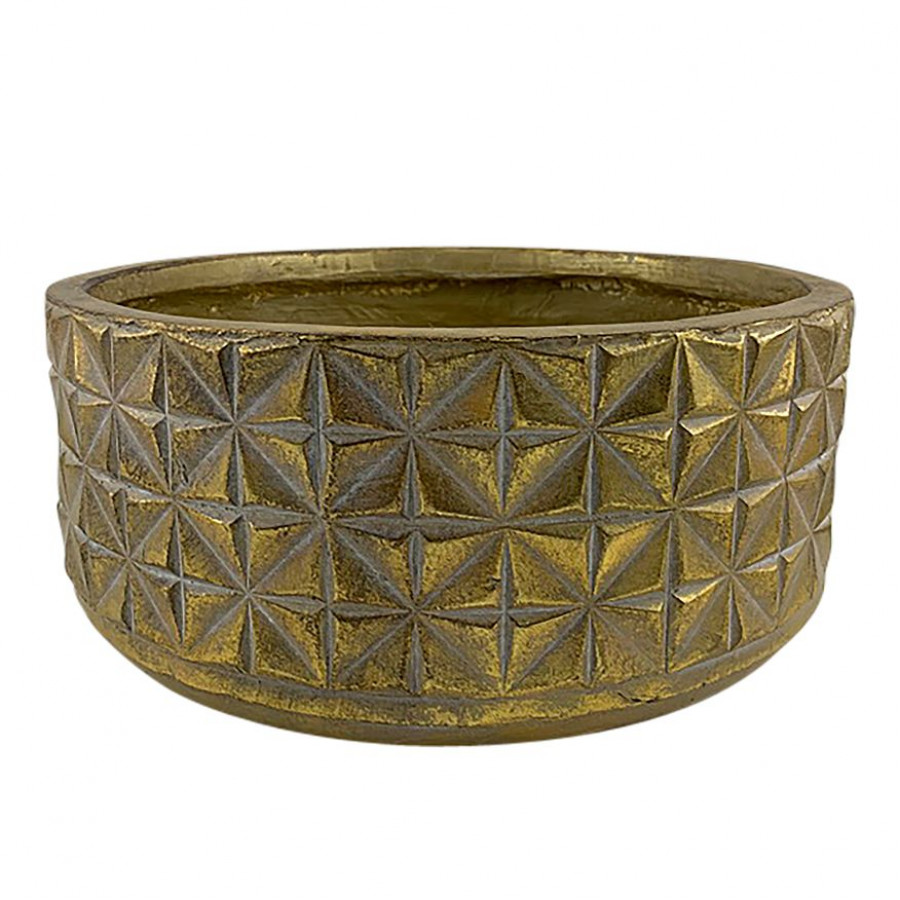Sagebrook Resin Textured Planter - Gold