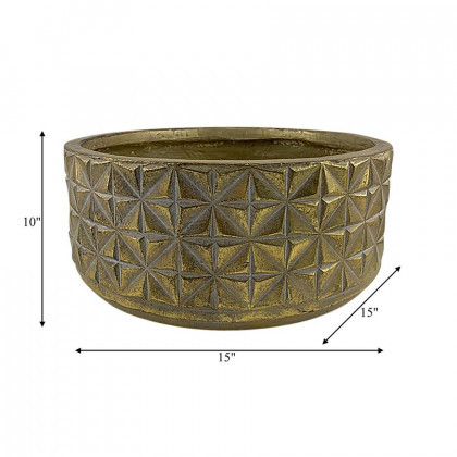Sagebrook Resin Textured Planter - Gold