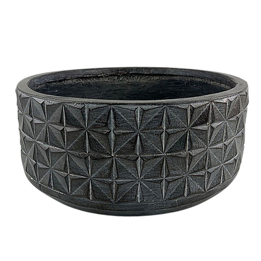 Sagebrook Resin Textured Planter - Black