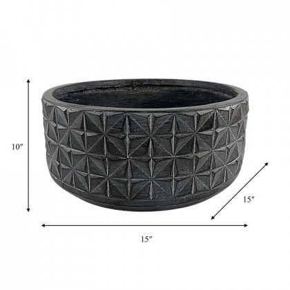 Sagebrook Resin Textured Planter - Black