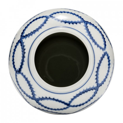 Sagebrook - 9" Ceramic Chain Temple Jar Lid in Blue/White