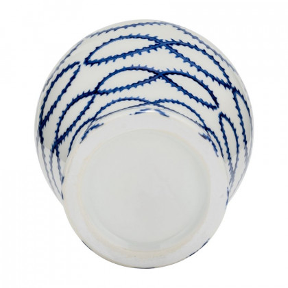 Sagebrook - 9" Ceramic Chain Temple Jar Lid in Blue/White