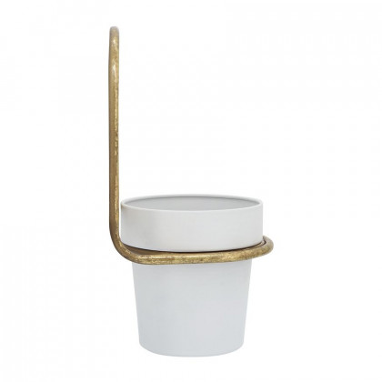 Sagebrook Metal Wall Planter - Gold/White