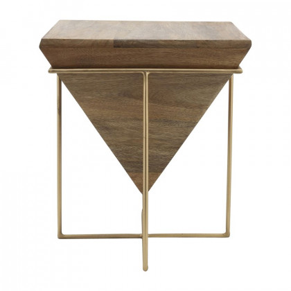 Sagebrook - Wood Inverted Pyramid Side Table in Brown/Gold