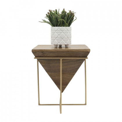 Sagebrook - Wood Inverted Pyramid Side Table in Brown/Gold
