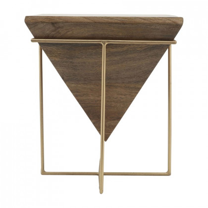 Sagebrook - Wood Inverted Pyramid Side Table in Brown/Gold