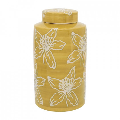Sagebrook - 10" Ceramic Flower Jar With Lid