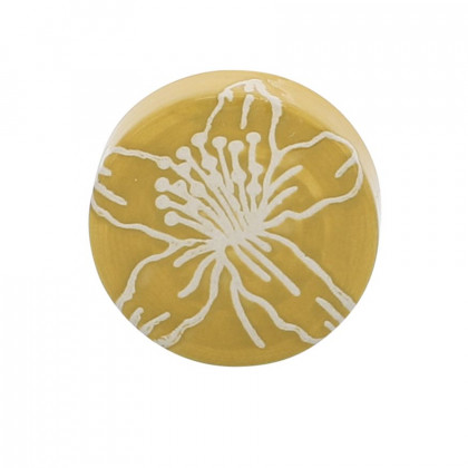 Sagebrook 10" Ceramic Flower Jar With Lid - Yellow