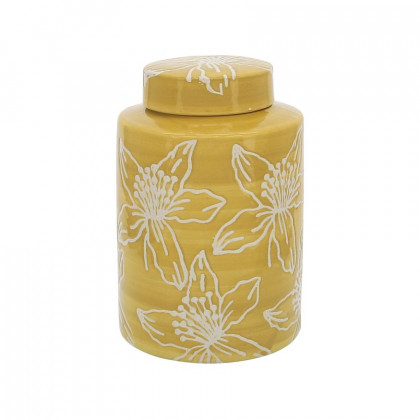 Sagebrook - 10" Ceramic Flower Jar With Lid