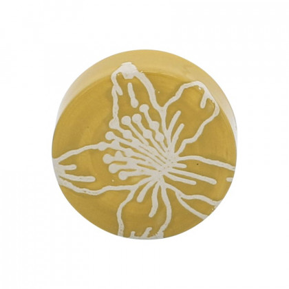 Sagebrook 9" Ceramic Flower Jar With Lid - Yellow