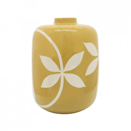Sagebrook 13" Ceramic Leaf Vase - Yellow