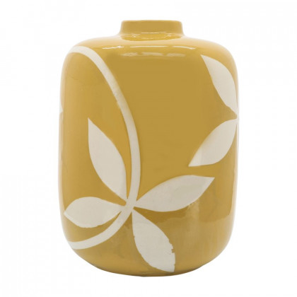 Sagebrook 11" Ceramic Leaf Vase - Yellow