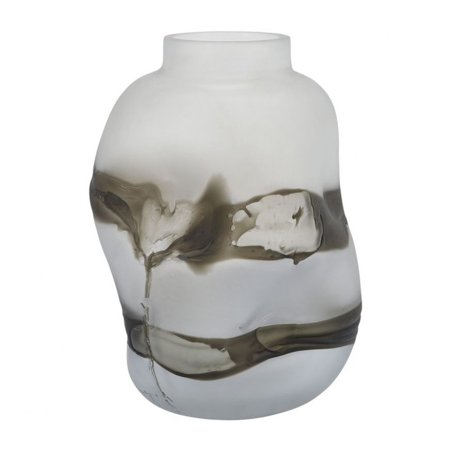 Sagebrook 14" Glass Dented Vase - Gray