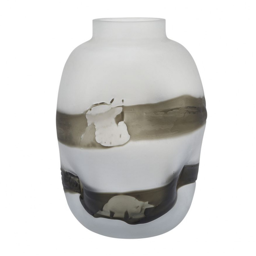 Sagebrook - 14" Glass Dented Vase