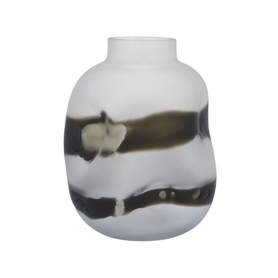 Sagebrook 11" Glass Dented Vase - Gray