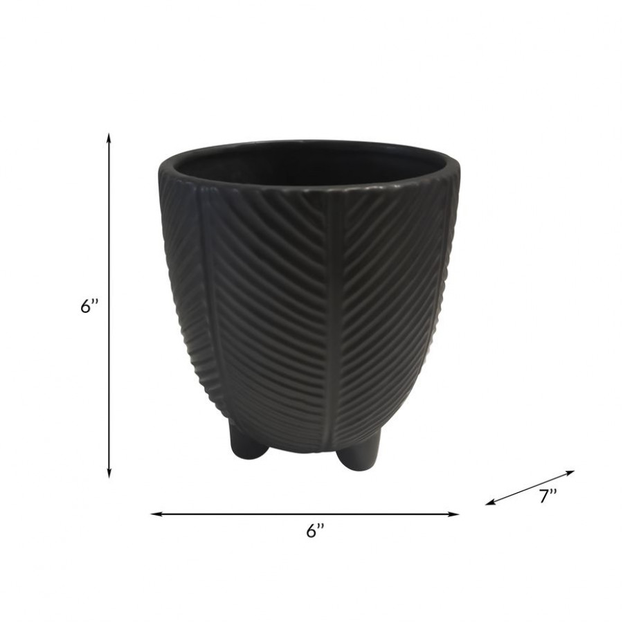 Sagebrook - 6" Dia Porcelain Footed Planter